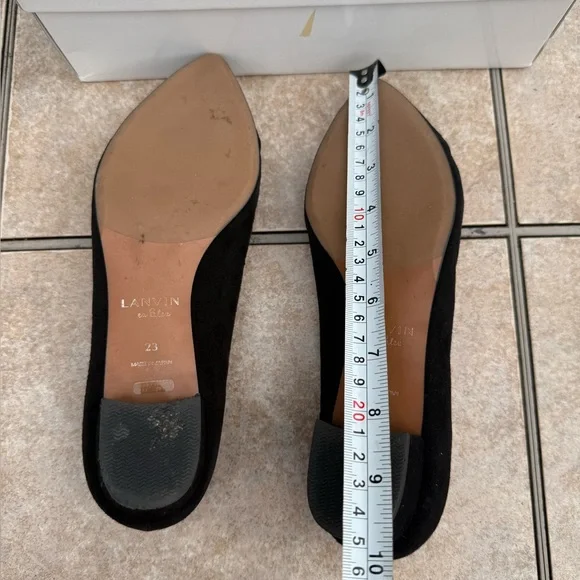 Lanvin en Bleu Women's Black Suede Shoes - Picture 14 of 16